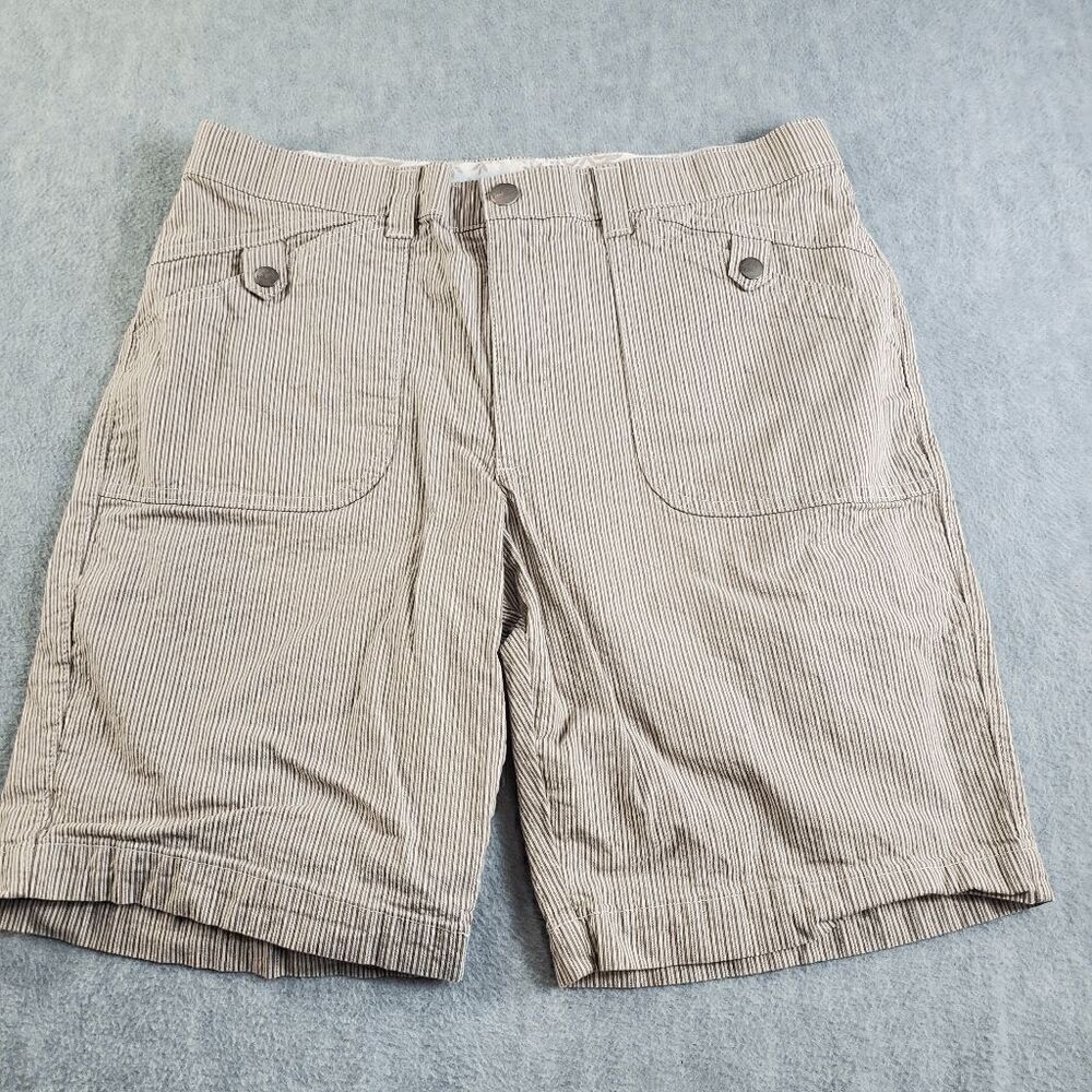 VF Jeanswear Shorts Womens 14 Medium Tan Textured Comfort Waistband Bermuda